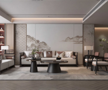 New Chinese Style A Living Room-ID:173278094