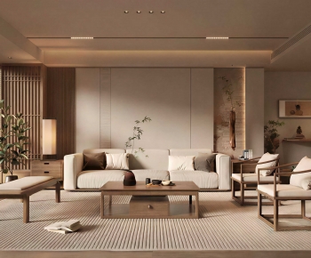 New Chinese Style A Living Room-ID:736185071
