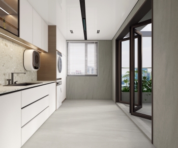 Modern Balcony Laundry Room-ID:489846943