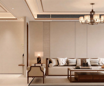 New Chinese Style A Living Room-ID:737796078