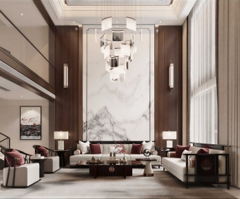 New Chinese Style A Living Room-ID:199057108