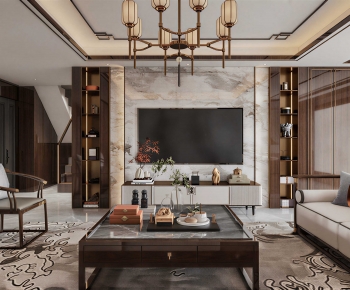 New Chinese Style A Living Room-ID:113333944