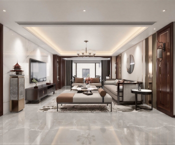 New Chinese Style A Living Room-ID:149560936