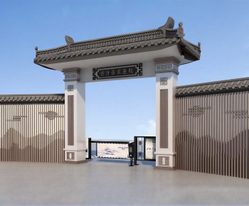 New Chinese Style Facade Element-ID:914916994