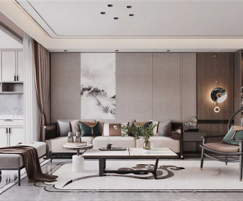 New Chinese Style A Living Room-ID:156078102