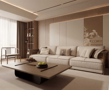 New Chinese Style A Living Room-ID:648729872