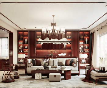 New Chinese Style A Living Room-ID:227916001