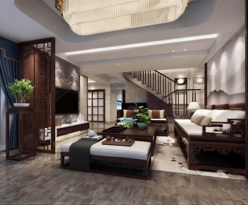 New Chinese Style A Living Room-ID:149908077