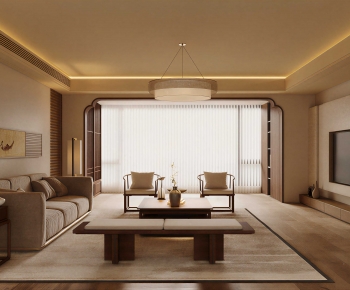 New Chinese Style A Living Room-ID:118563898