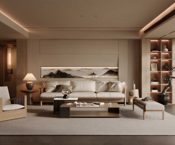 New Chinese Style A Living Room-ID:429430966