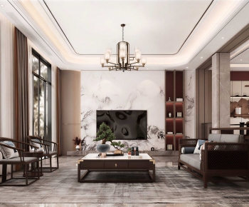 New Chinese Style A Living Room-ID:460760124