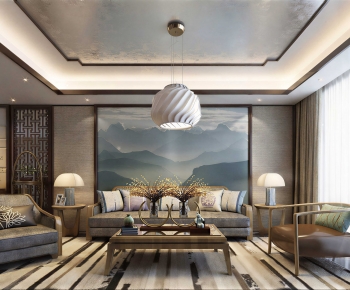 New Chinese Style A Living Room-ID:330517057