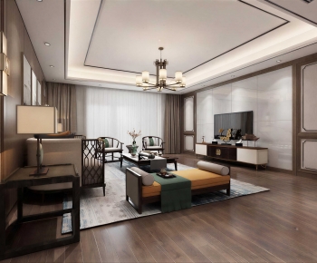 New Chinese Style A Living Room-ID:196640588