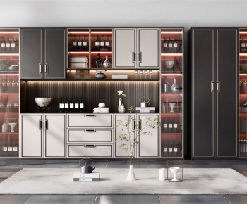 New Chinese Style Wine Cabinet-ID:358600633