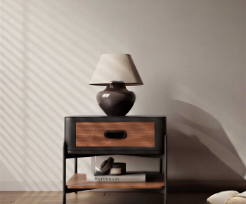 Wabi-sabi Style Bedside Cupboard-ID:348263037