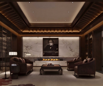 New Chinese Style A Living Room-ID:600140096