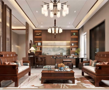 New Chinese Style A Living Room-ID:477669002