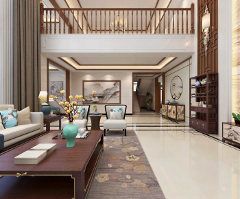 New Chinese Style A Living Room-ID:303181892