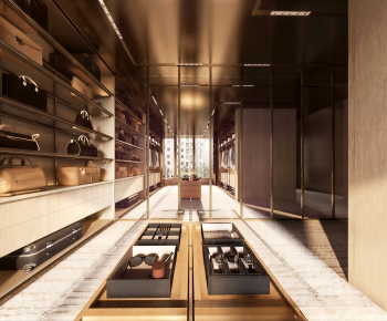 Modern Clothes Storage Area-ID:214675903