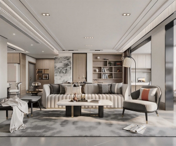 New Chinese Style A Living Room-ID:974664934