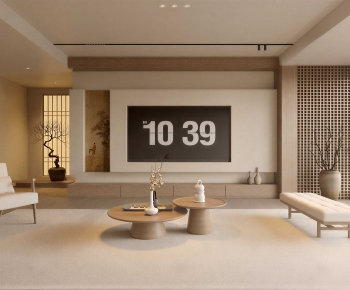 New Chinese Style A Living Room-ID:337825065