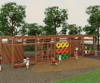 Modern Outdoor Space In Kindergarten-ID:303622961