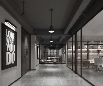Industrial Style Office Aisle-ID:983839996