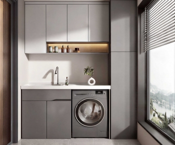 Modern Balcony Laundry Room-ID:654191025