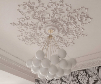 French Style Plaster Carved Top Plate-ID:805300005