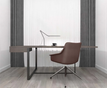 Modern Computer Desk And Chair-ID:854777108