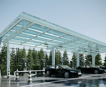 Modern Outdoor Parking Lot-ID:833369974