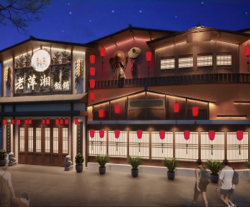 New Chinese Style Facade Element-ID:376367098