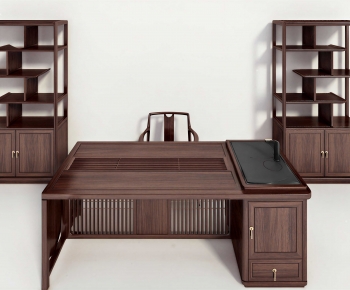 New Chinese Style Computer Desk And Chair-ID:900509121