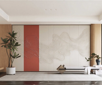 New Chinese Style TV Wall-ID:460261119