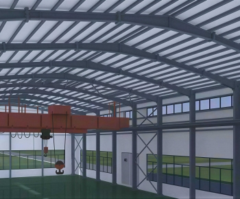 Modern Factory Floor/warehouse-ID:715590954