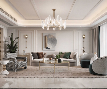 Simple European Style A Living Room-ID:655509951