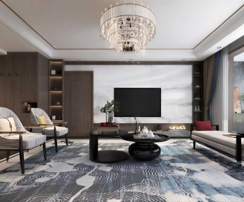 New Chinese Style A Living Room-ID:236924896