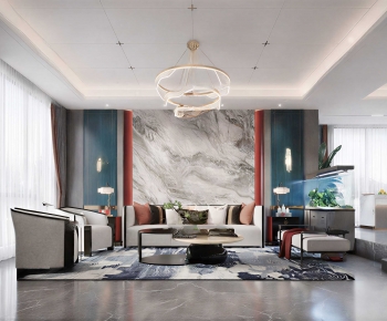 New Chinese Style A Living Room-ID:981550932