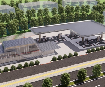 Modern Gas Station-ID:215861087