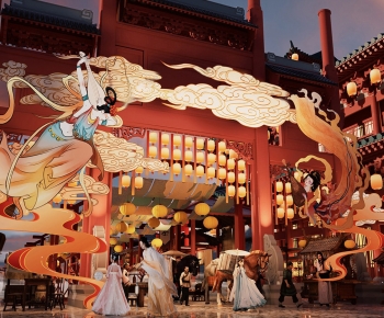 Modern New Chinese Style Chinese Style Commercial Street-ID:919351108