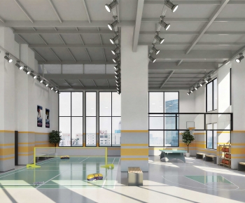 Modern Indoor Badminton Court-ID:723891029