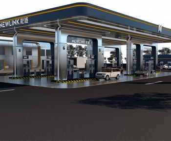 Modern Gas Station-ID:513041978