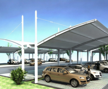 Modern Outdoor Parking Lot-ID:125845914