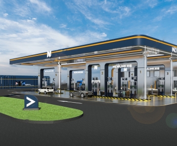 Modern Gas Station-ID:587729935