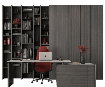 Modern Computer Desk And Chair-ID:757797009