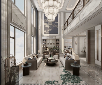 New Chinese Style A Living Room-ID:607412105