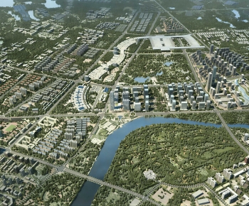 Modern Architectural Bird's-eye View Planning-ID:420111892