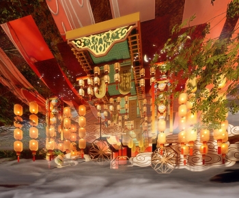 Modern New Chinese Style Chinese Style Commercial Street-ID:676114082