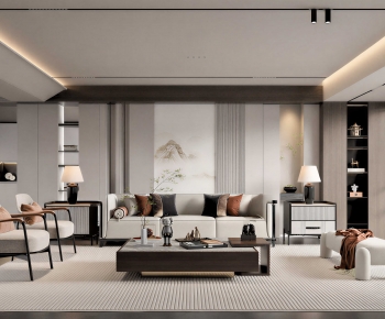 New Chinese Style A Living Room-ID:839662084