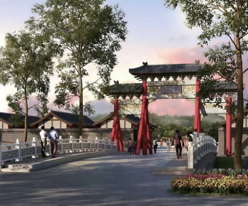 Chinese Style Decorated Archway-ID:230945113